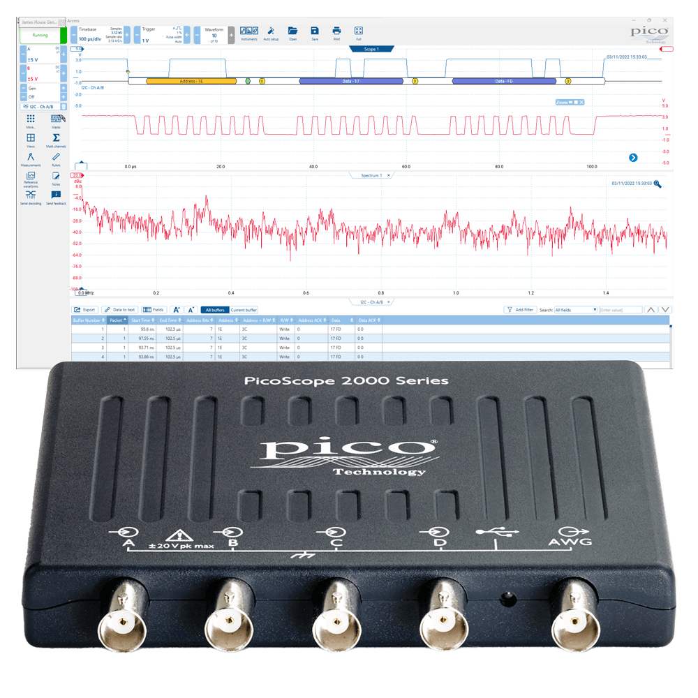 PicoScope 2407B | USB oscilloscope, DSO, 4-channel, 70 MHz (PQ017